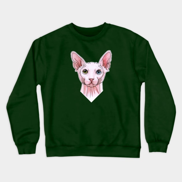 Sphynx cat portrait Crewneck Sweatshirt by Savousepate